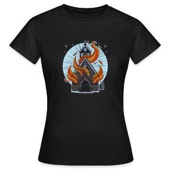 Burning Church black metal Antéchrist Satan - T-shirt Femme - noir - Devant - AI Model Female 172 dark (172cm)