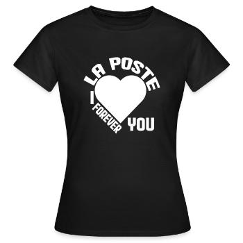 la poste je t'aime pour toujours - T-shirt Femme - noir - Devant - AI Model Female 172 dark (172cm)