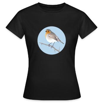 Rouge-gorge - T-shirt Femme - noir - Devant - AI Model Female 172 dark (172cm)