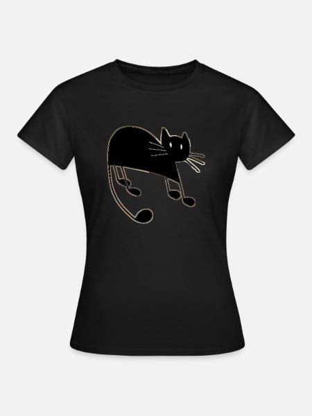 Katze - Frauen T-Shirt - Schwarz