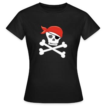 Tête de pirate - T-shirt Femme - noir - Devant - AI Model Female 172 dark (172cm)