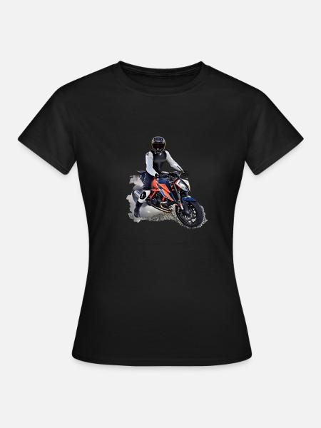 Poster Motorradfahrer - Frauen T-Shirt - Schwarz