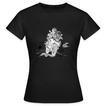 Adventure Bike Kurve special - Frauen T-Shirt - Schwarz - Vorne - AI Model Female 172 dark (172cm)