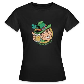 Irish Whiskey Lover Leprechaun Saint-Patrick - T-shirt Femme - noir - Devant - AI Model Female 172 dark (172cm)