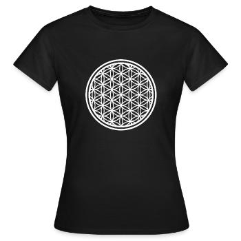 Flower of Life Flower of Life White Yoga - Women's T-Shirt - black - Front - AI Model Female 172 dark (172cm)