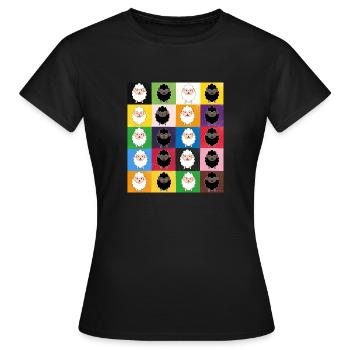 Patchwork sheep - Women's T-Shirt - black - Front - AI Model Female 172 dark (172cm)
