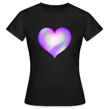 Coeur violet - T-shirt Femme - noir - Devant - AI Model Female 172 dark (172cm)