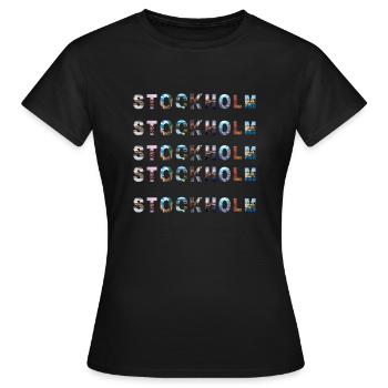 Stockholm - T-shirt Femme - noir - Devant - AI Model Female 172 dark (172cm)