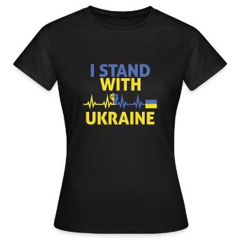 Ich bin mit ukrainischer glag ukrainisch - Frauen T-Shirt - Schwarz - Vorne - AI Model Female 172 dark (172cm)