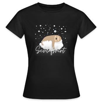 Schlafshirt Faultier Gute Nacht - Frauen T-Shirt - Schwarz - Vorne - AI Model Female 172 dark (172cm)