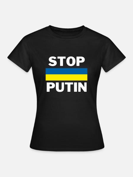 Stop Putin - Frauen T-Shirt - Schwarz