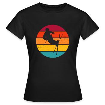 Damen Ski Freestyle Freestyle Ski Slopestyle - Frauen T-Shirt - Schwarz - Vorne - AI Model Female 172 dark (172cm)