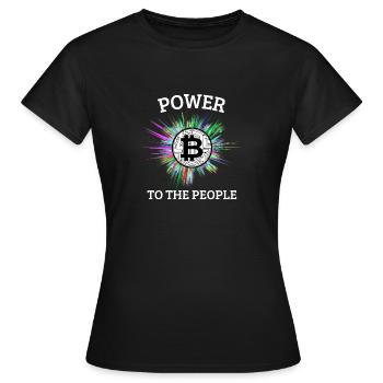 Bitcoin the people's currency. Power to the people - Women's T-Shirt - black - Front - AI Model Female 172 dark (172cm)