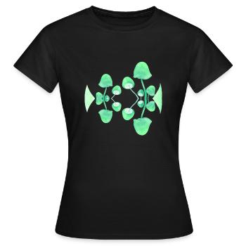 Champignon Peinture Fluo Verte Miroir - T-shirt Femme - noir - Devant - AI Model Female 172 dark (172cm)