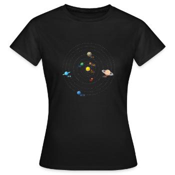 Unser Sonnensystem - Frauen T-Shirt - Schwarz - Vorne - AI Model Female 172 dark (172cm)