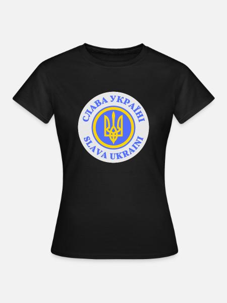 Kunnia Ukrainalle - Slava Ukraini - Dame-T-shirt - sort