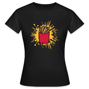 Splashes of Colour French Fries - Women's T-Shirt - black - Front - AI Model Female 172 dark (172cm)