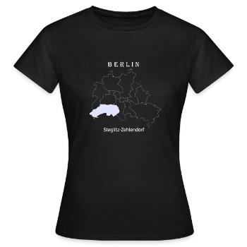 Map Berlin Steglitz Zehlendorf Map - Women's T-Shirt - black - Front - AI Model Female 172 dark (172cm)