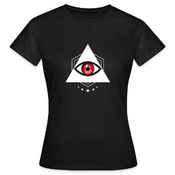 Œil Illuminati - T-shirt Femme - noir - Devant - AI Model Female 172 dark (172cm)