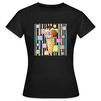 Eis - Frauen T-Shirt - Schwarz - Vorne - AI Model Female 172 dark (172cm)