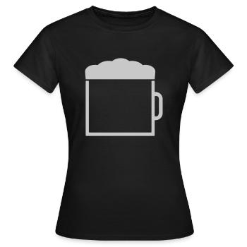 Text Rahmen Bierglas Krug - Frauen T-Shirt - Schwarz - Vorne - AI Model Female 172 dark (172cm)