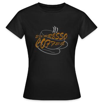 EXPRESSO COFFEE - T-shirt Femme - noir - Devant - AI Model Female 172 dark (172cm)