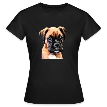 Boxer Welpe - Frauen T-Shirt - Schwarz - Vorne - AI Model Female 172 dark (172cm)