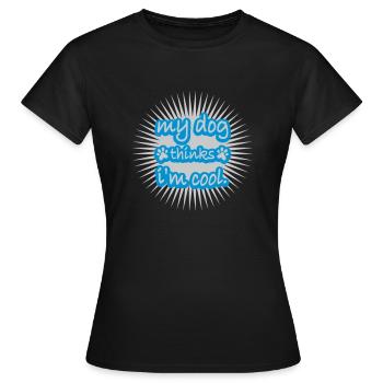 Le chien pense dans la fraîcheur - T-shirt Femme - noir - Devant - AI Model Female 172 dark (172cm)