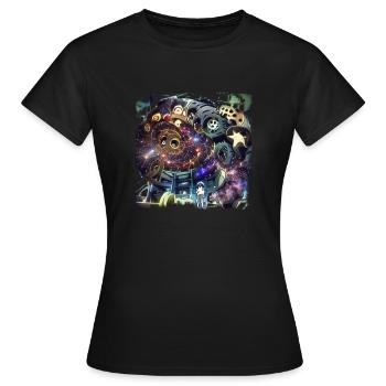 La machine de l’univers - T-shirt Femme - noir - Devant - AI Model Female 172 dark (172cm)