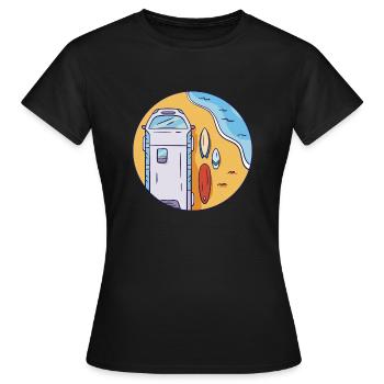 Sommerurlaub Meer Surfen Reisen Sommerurlaub Meer - Frauen T-Shirt - Schwarz - Vorne - AI Model Female 172 dark (172cm)