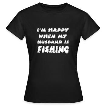 Angling - Women's T-Shirt - black - Front - AI Model Female 172 dark (172cm)