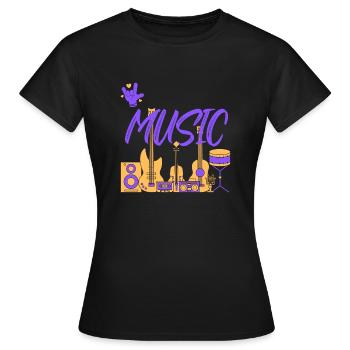 I love Music Purple - T-shirt Femme - noir - Devant - AI Model Female 172 dark (172cm)
