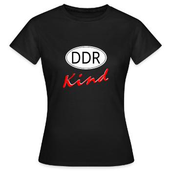 DDR Kind - Nostalgie Statement - Frauen T-Shirt - Schwarz - Vorne - AI Model Female 172 dark (172cm)