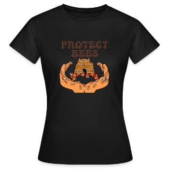 protéger les abeilles - T-shirt Femme - noir - Devant - AI Model Female 172 dark (172cm)