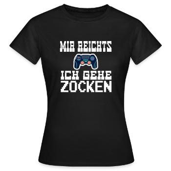 Mir reichts ich gehe ZOCKEN - Frauen T-Shirt - Schwarz - Vorne - AI Model Female 172 dark (172cm)