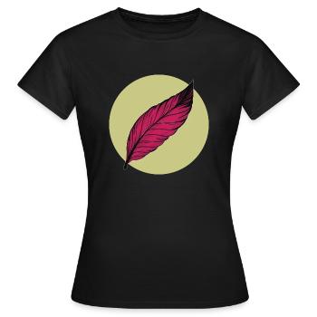 Minimal Feather Summer Trendy Colors - Women's T-Shirt - black - Front - AI Model Female 172 dark (172cm)