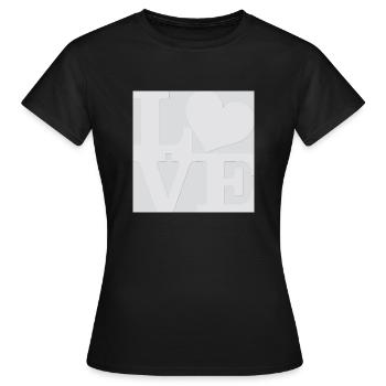 Love WordPlay original art 2 - Women's T-Shirt - black - Front - AI Model Female 172 dark (172cm)