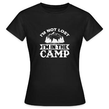 Ich bin nicht verloren, ich bin im Camp - Frauen T-Shirt - Schwarz - Vorne - AI Model Female 172 dark (172cm)