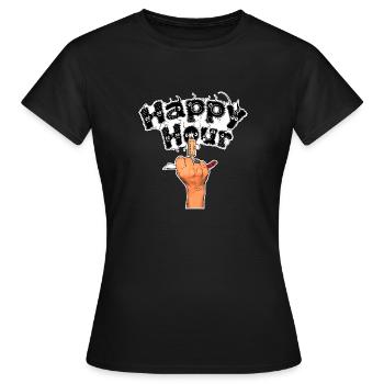 Happy hour fille au tire-bouchon - T-shirt Femme - noir - Devant - AI Model Female 172 dark (172cm)