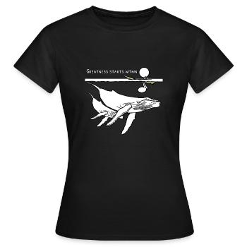 Cooler Buckelwal Surfer Street Art Design Einfach - Frauen T-Shirt - Schwarz - Vorne - AI Model Female 172 dark (172cm)