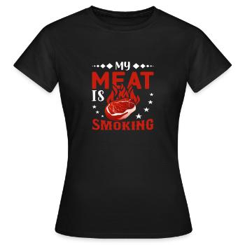 Ma viande fume - T-shirt Femme - noir - Devant - AI Model Female 172 dark (172cm)