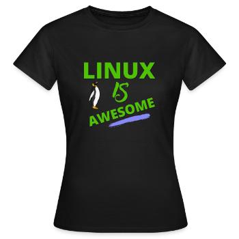 Linux est génial - Cadeau pour les monstres de l’informatique - T-shirt Femme - noir - Devant - AI Model Female 172 dark (172cm)