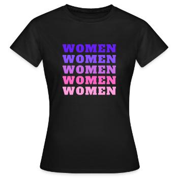 WOMEN WOMEN MULTI LINES - T-shirt Femme - noir - Devant - AI Model Female 172 dark (172cm)
