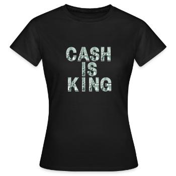 cash is king, l'argent liquide est roi - T-shirt Femme - noir - Devant - AI Model Female 172 dark (172cm)
