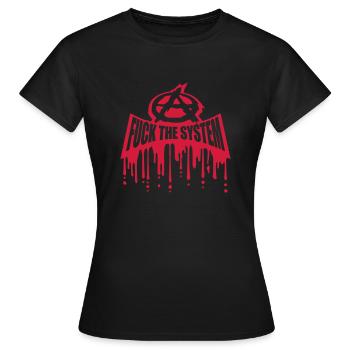 Logo fuck the system - Frauen T-Shirt - Schwarz - Vorne - AI Model Female 172 dark (172cm)