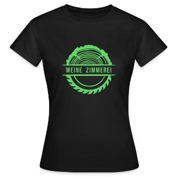 Meine Zimmerei - Frauen T-Shirt - Schwarz - Vorne - AI Model Female 172 dark (172cm)