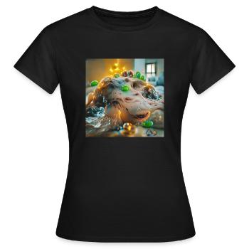 Une promenade dans l’ du robot : Goop Monster - T-shirt Femme - noir - Devant - AI Model Female 172 dark (172cm)