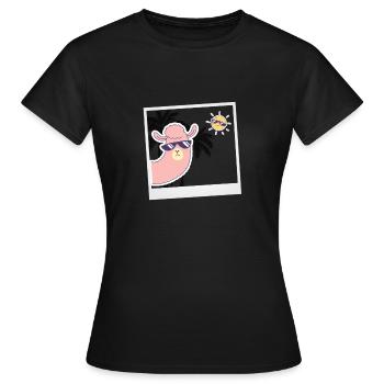 Selfie. - Women's T-Shirt - black - Front - AI Model Female 172 dark (172cm)