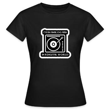 analog - Frauen T-Shirt - Schwarz - Vorne - AI Model Female 172 dark (172cm)