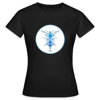 Mystique Collection ~ light blue ~ n°8 - Women's T-Shirt - black - Front - AI Model Female 172 dark (172cm)
